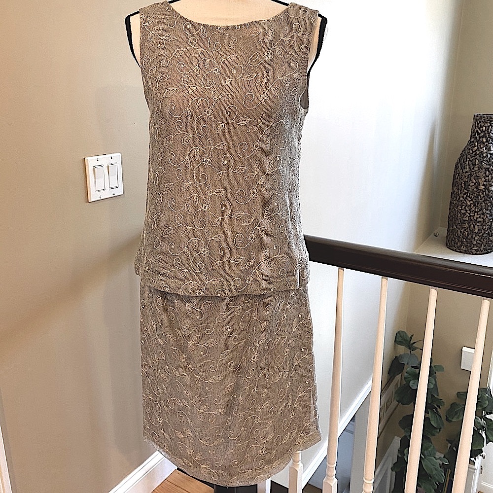 Alfani Gray Embellished Set - Size 10